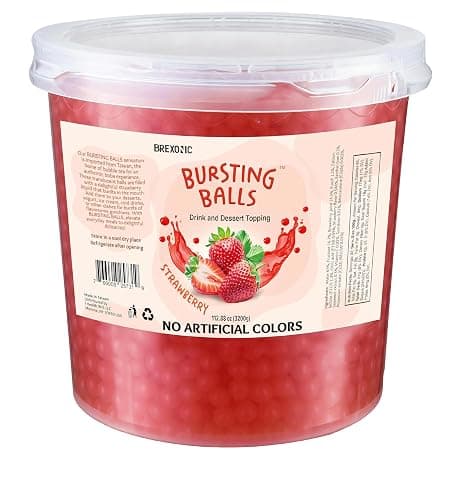 Strawberry Boba Pearls, Strawberry Popping Bursting Boba, Bubble Tapioca Pearls For Bubble Tea, No Artificial Colors (7 LB 1 Pack) - Image 1