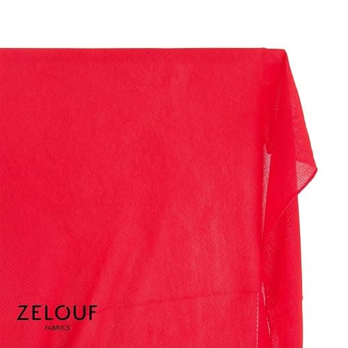 Zelouf Fabrics Red Nylon Mesh Fabric by The Yard – Stretchy, Soft Power Mesh See-Through Fabric for Costumes, Lining, DIY, Crafts, Dancewear - 1 Yard thumbnail 2