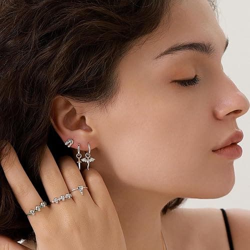 LNIEER Tiny Dragon Huggie Small Hoop Earrings with Charm, Personalized Dragon 316L Surgical Steel 18k Gold Plated Dagon Drop Dangle Earrings for Women thumbnail 4