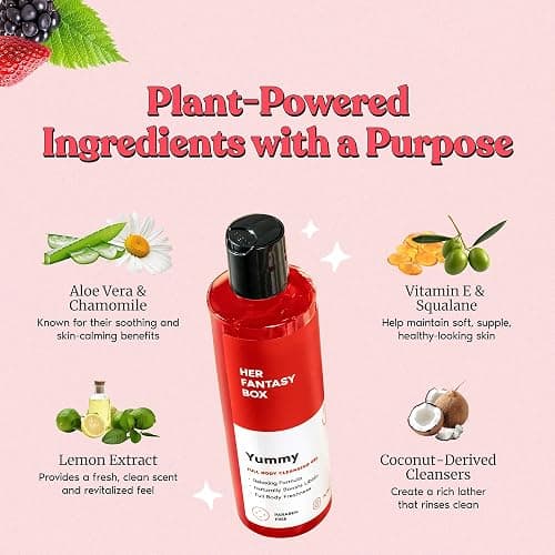 Her Fantasy Box Yummy | Body Wash - Indulgent, Luxurious Body Wash for Deep Cleansing, Moisturizing, and Nourishing Skin - Refreshing Scent for All Skin Types - 8 oz thumbnail 3
