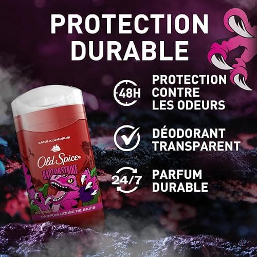 Old Spice Aluminum Free Deodorant for Men, 24/7 Freshness, Long Lasting Protection Legendary Fragrance, Raptorstrike, Dark Berry Scent, 85g thumbnail 12