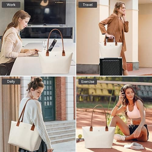 KALIDI Tote Bag for Women Nylon Top-Handle Purse,Shoulder Hobo handBag with Zipper Leisure Foldable Weekend thumbnail 7