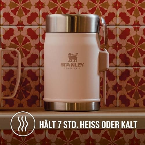 STANLEY Classic Legendary Thermobehälter Für Essen Mit Göffel 400 ml - Hält 7 Stunden Heiß Oder Kalt - Edelstahl Warmhaltebehälter - BPA-Frei - Spülmaschinenfest - Rose Quartz thumbnail 5