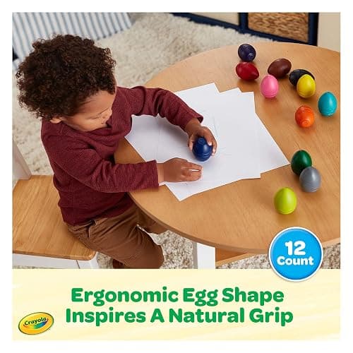 Crayola Large Egg Crayons (12ct), Essential Easter Basket Stuffers, Jumbo Washable Crayons for Toddlers, Spring Craft Supplies, Small Easter Egg Gift, Ages 1+ thumbnail 5