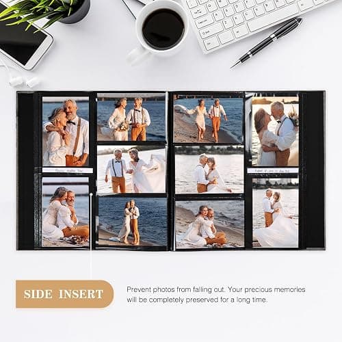 potricher Linen Hardcover Photo Album 4x6 600 Photos Large Capacity for Family Wedding Anniversary Baby Vacation (Black, 600 Pockets) thumbnail 3