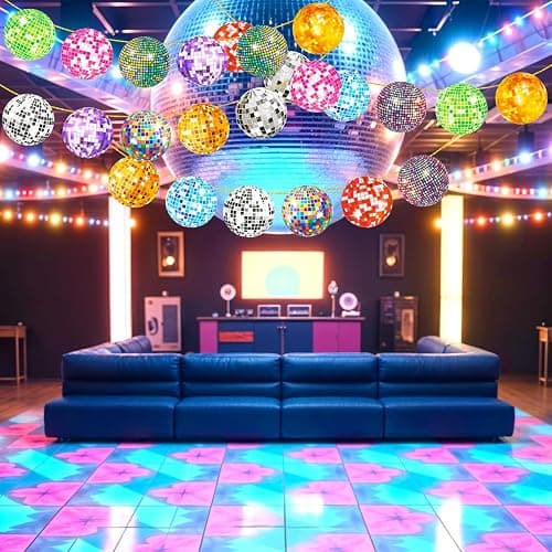 Grevosea 2 Pcs Colorful Disco Ball Party Banner, Disco Themed Party Supplies for Baby Shower, Classroom & Family Gatherings thumbnail 6