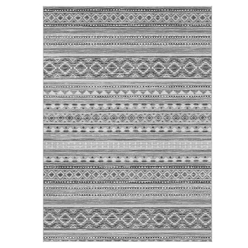 cotiled 8x10 Area Rug for Living Room, Washable Non-Slip Large Area Rug, Indoor Floor Carpet Low Pile Soft Boho Farmhouse Rug for Bedroom Dining Room (Grey/Beige,8'x10') thumbnail 9
