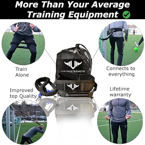 Vikingstrength - 360° Resistance Running Training Bungee Band (Waist) for Speed, Fitness Agility, Speed Strength – Gym Equipment for Football, Basketball, Solo or Partner + V-Strength Workout App thumbnail 3