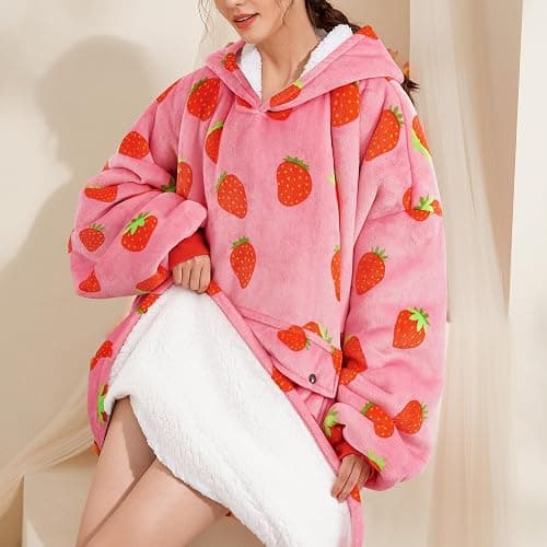 Narecte Cozy Oversized Hoodie Blanket Wearable Blanket for Adults | Sherpa Fleece Hooded Blanket, Soft Flannel Sweatshirt Blanket, Giant Pocket, Ribbed Cuffs, Extra Warm Comfort, Birthday Gift thumbnail 6