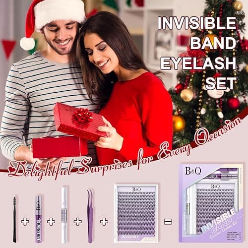 B&Q Lashes Extension Set 144PCS Venus Lash Clusters Unsichtbares Band 8-16MIX Manga Wimpern Extensions Set Wispy NatüRliche Wimpern Cluster 7 tage halt Lazy Girl Wimpernverlängerung(Venus 8-16mix) thumbnail 2