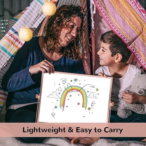 16 x 12 inches Dry Erase Whiteboard, Rose Gold Magnetic Desktop Double-Sided White Board with Stand, 10 Markers, 1 Eraser, 4 Magnets, Portable Whiteboard Easel for School Office Home thumbnail 2