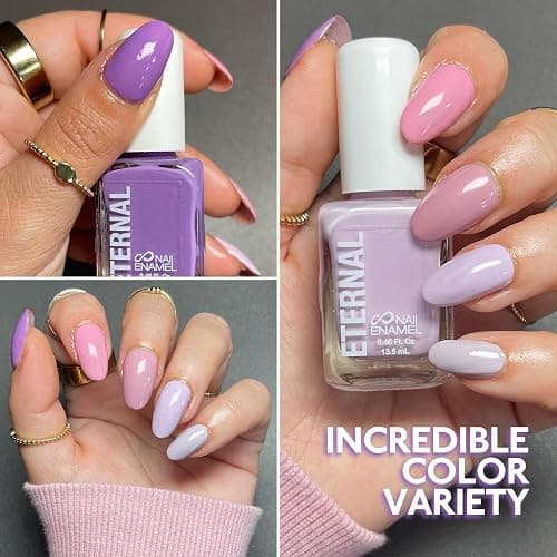 Eternal Pastel Nail Polish Sets for Women (LILAC PINK) - Pastel Nail Polish Set for Girls | Quick Dry & Long Lasting Nail Polish Kit for Home DIY Manicure & Pedicure | Made in USA, 13.5mL (Set of 5) thumbnail 2