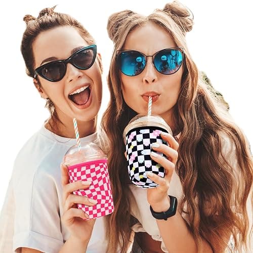 3 Pack Reusable Sleeve for Iced & Hot Drinks Cup, Neoprene Sleeve Compatible With Starbucks, Dunkin Coffee Cup (Brust Flower) thumbnail 5