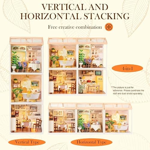 Rolife Super Creator-DIY Plastic Miniature House for Adults, Mini Blocks Model Kit Building Set for Teens 8-12, DIY Crafts/Hobbies/Building Blocks Toys for Teens&Adults (Warm Dining Room) thumbnail 7