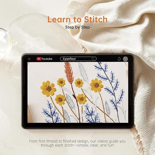 CYANFOUR 5 Pack Beginner Embroidery Kit for Adults, Easy to Learn Floral Embroidery Patterns from Video & Instruction, Needlepoint Kits for Adults Include Embroidery Hoop, Colorful Threads, Tools thumbnail 3