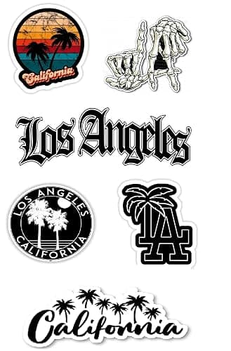 Value Pack 6 pcs Each 4-5 inch | LA Gansgter OG Los Angeles Cali California Sticker Decals - for Car, Wall, Truck, Window, lagguage,Laptop - Image 1