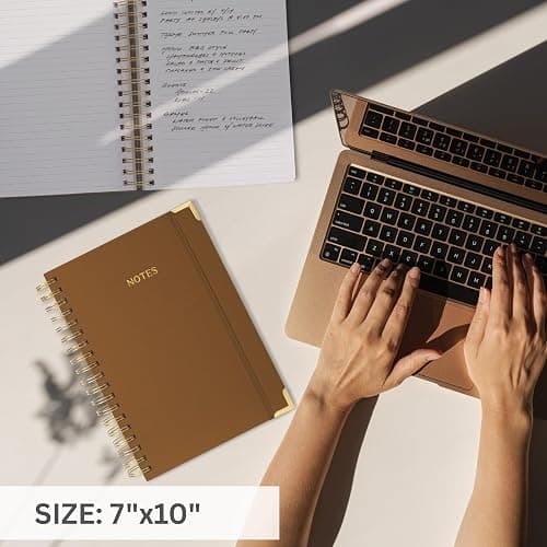 Aesthetic Thick Spiral Notebook Journal For Women in B5 Format - Stylish Linen Hardcover College Ruled Note Book w 300 Lined Pages - Cute Supplies For Bible Study & Staying Organized at Work or School thumbnail 6