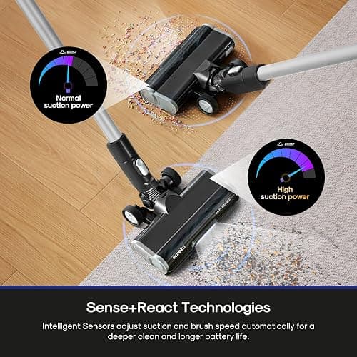 Eureka Cordless Vacuum Cleaner, Anti-Tangle Brushroll, Rechargeable Stick Vacuum, Lightweight for Carpet, Hard Floor, Pet Hair, Black NEC451BL thumbnail 3