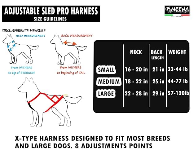 Neewa Adjustable Sled Pro Harness - Medium, Yellow, Large Breed, Pulling, Joring thumbnail 8