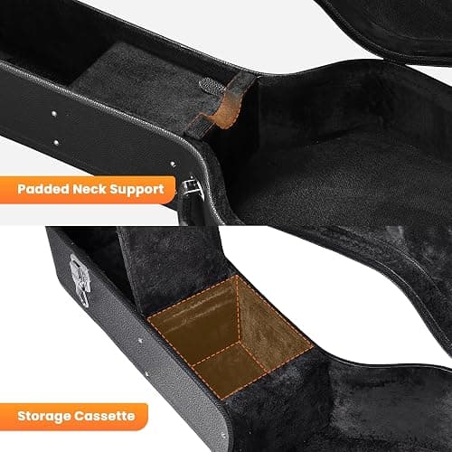 ZeHuoGe Wood Hard-Shell Case With Lock For 41" Acoustic Dreadnought Guitar PU Surface (For Acoustic Guitar) thumbnail 7