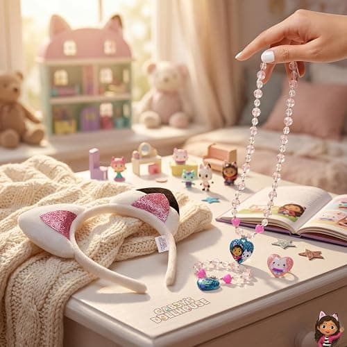 LUV HER Headbands for Girls - Kids Jewelry for Girls - Dress Up Set All in one Giftable Box - Headband - Play Jewelry Set - 4pc (Toddler Headband, Necklace, Dress Up Bracelet, Ring) Ages 3+ thumbnail 3
