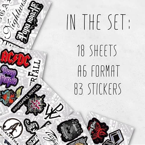 BulbaCraft Legendary Rock Band Stickers – Heavy Metal Laptop Decals - Vinyl Band Stickers for Adults, Rock Stickers and Decals, Gifts for Women & Men thumbnail 3