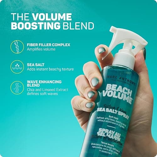 Marc Anthony Beach Volume, Sea Salt Texturizing Hair Spray for Waves | Lightweight, Soft Hold Texturizing Hairspray for Straight & Wavy Hair - Adds Texure, Waves & Volume for Women & Men thumbnail 6