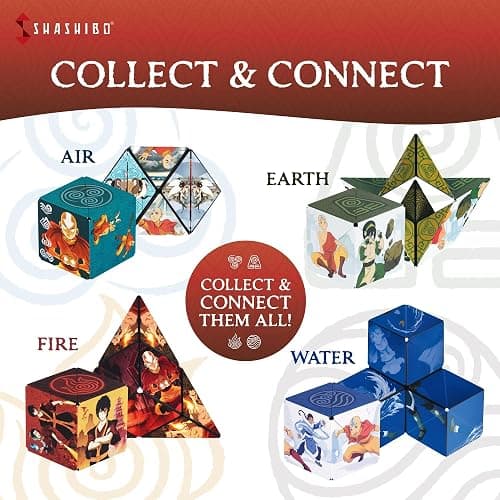 SHASHIBO Avatar The Last Airbender Shape Shifting Box - STEM Magnetic Fidget Cube That Transforms Into Over 70 Shapes, Download Fun in Motion Toys Mobile App (Fire) thumbnail 7