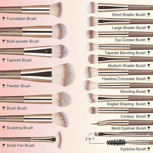 ⭐️Champagne makeup brushes pack thumbnail 2