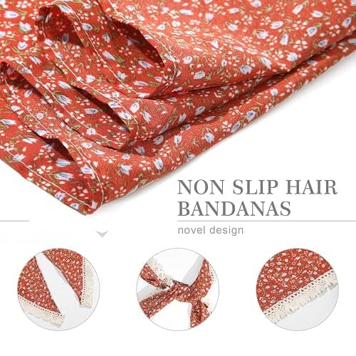 Bandana Headband Chiffon Scarf Headbands - Hair Bandana Floral Elastic Hair Kerchief Print Hair Scarves Kerchief for Women thumbnail 5