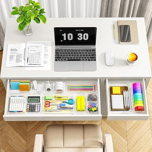 Radikor Schubladeneinsatz Schubladen Organizer -25 Stück Schminktisch Organizer in 4 Größen, Drawer Organizer, Make Up Organizer, Schubladen Ordnungssystem für Schreibtisch, Büro, Küchen, Bad thumbnail 2