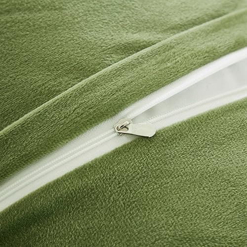 JAUXIO Faux Fur Fluffy Body Pillow Cover Luxury Textured Vertical Stripe Plush Decorative Body Pillowcase, Ultra Soft and Cozy Zipper Closure 21 x 54 Inches, Sage thumbnail 6