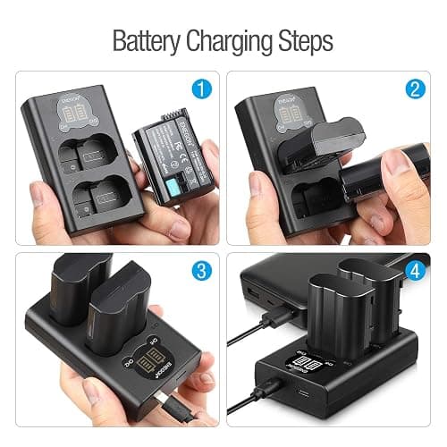ENEGON EN-EL15C Batteries (2 Pack) and Smart LED Dual Charger Kit for Nikon ZF Z6,Z7 Z8 D7500 D7000, D7100, D7200 D500, D600, D610, D750,D780 D800, D810, D800E, D810A,D850 Digital Cameras thumbnail 7