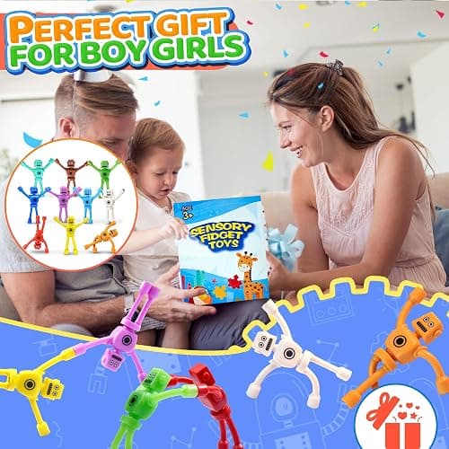 CHESLICR 10PC Magnetic Robot Men Travel Toys for Kids Toddlers Boys Fidget Toys Airplane Road Trip Car Travel Activities Essential Magnet Fidgets for Classroom Gifts Toy for Boy 3 4 5 6 Year Old thumbnail 2