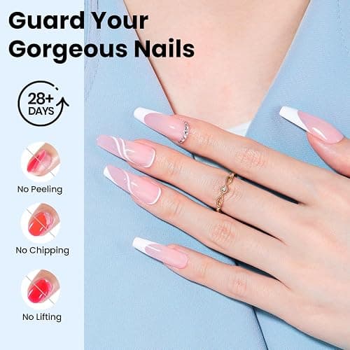 Beetles No Wipe Gel Top Coat and Base Coat Set for Gel Nail Polish | 2Pcs 15ml Super Shiny and Long Lasting Soak Off UV/LED Lamp Nail Art Design Gift thumbnail 4