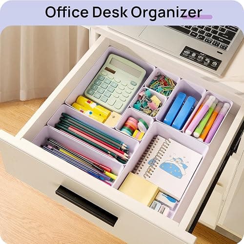 Vtopmart 25 Pack Drawer Organizers with Non-slip Pads, 4 Size，Lilac | Versatile Makeup Organizer, Storage Containers Small Bins for Bathroom, Kitchen, Bedroom and Office thumbnail 6