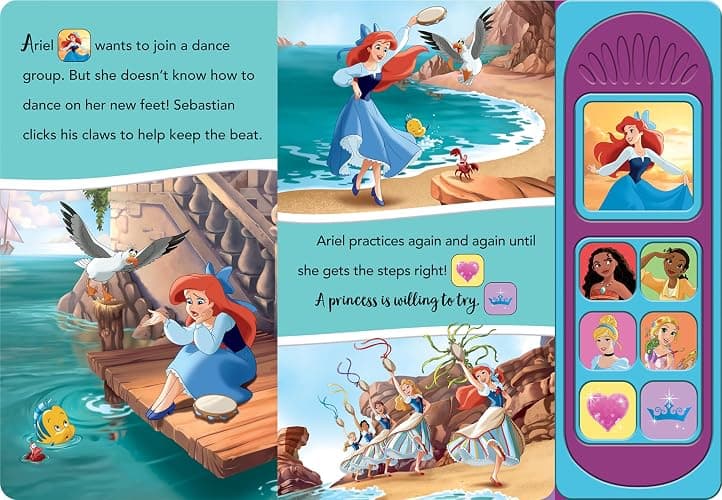 Disney Princess Moana, Ariel, Cinderella, and More! - Princess Lessons Sound Book - PI Kids thumbnail 5