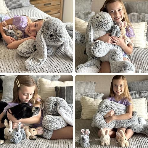 MaoGoLan 4Pcs Easter Bunny Stuffed Animals with 3 Babies Inside, 24" Soft and Cuddly Giant Rabbit Plush, Easter Stuffed Bunny Gift for Kids,Boys,Girls thumbnail 4