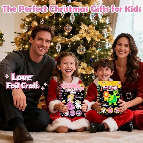 FUNNYB&G Foil Art Craft for Kids - Christmas Crafts Gift Party Favors Stocking Stuffers for Kids Fun Art Supplies Creative Birthday Gift Travel Toys for Girls Boys 4 5 6 7 8 9 Years Old(Princess) thumbnail 6