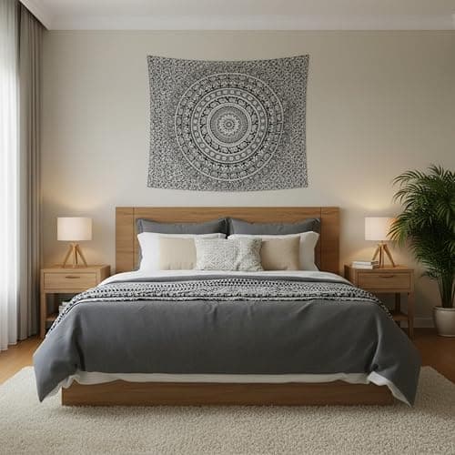 Craft Trade Wall Tapestry, Bohemian Boho Living Room Decor - 50x60 Inches, Black and White thumbnail 6