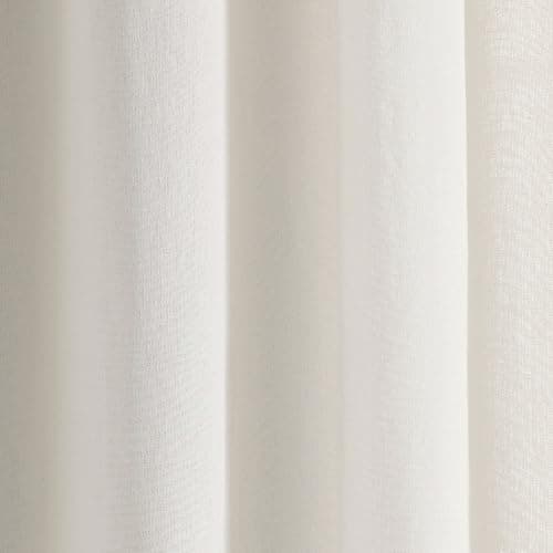 Lush Decor Modern Luxury Embroidered Border Window Curtain Panel Single 52" W x 84" L Off White & Blue - Bedroom Curtains White Curtains for Living Room thumbnail 6