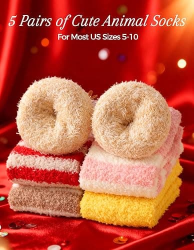 Fluffy Fuzzy Plush Sleeping Slipper Socks thumbnail 6