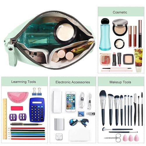 Cosmetic Bags for Women Small Makeup Bag for Purse Pu Leather Makeup Pouch Travel Makeup Bag with Zipper Make Up Bag for Travelling thumbnail 6