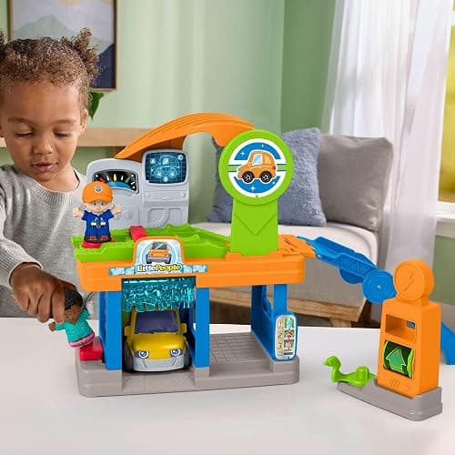 Fisher-Price Little People Fillin’ Fun Service Station Playset | 5 Play Pieces, Vehicle Pretend Play, Folds for Storage, Toddlers & Kids Ages 1+ Years thumbnail 2