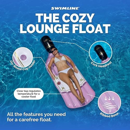 SWIMLINE Inflatable Swimming Pool Float Lounger Raft Mattress, Fun Mat, Rosé Classic Edition, Pink thumbnail 5