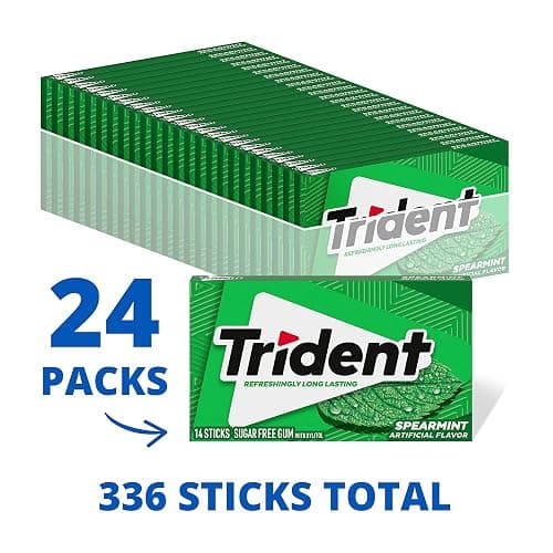 Trident Spearmint Sugar-Free Chewing Gum, Bulk, 24 Packs of 14 Pieces (336 Total Pieces) thumbnail 3