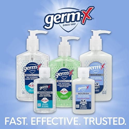 Germ-X Nourish Hand Sanitizer, 2 Fl Oz (Pack of 6), 2-in-1 Moisturizing and Sanitizing Formula with Shea Butter, Vitamin E & Aloe, Non-Greasy, Mini Travel Size for On-The-Go, Fresh Scent thumbnail 6