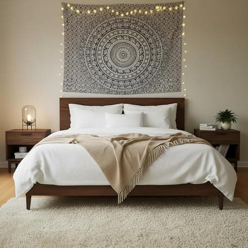 Craft Trade Wall Tapestry, Bohemian Boho Living Room Decor - 50x60 Inches, Black and White thumbnail 5