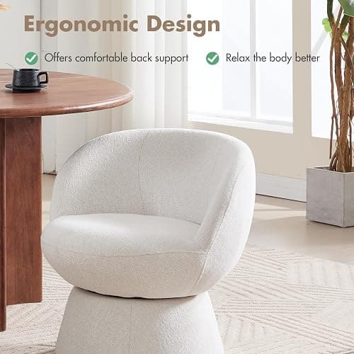  White Swivel Vanity Chair  thumbnail 9