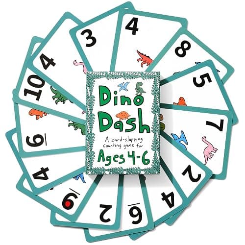 Niche Nation Games Dino Dash Dinosaur Card Game for Ages 4-6 - Quick-Counting Dino-Slapping Game Fast, Fun, and Frenetic - Smart Card Game for Kids 4-6 & 2-4 Players - Dinosaur Gifts thumbnail 5